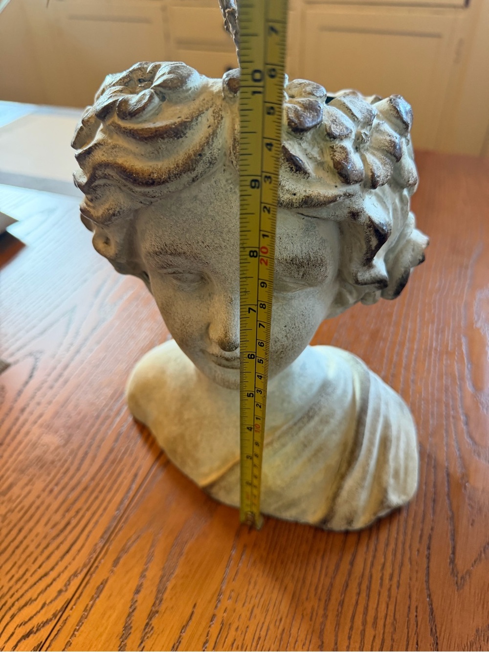 Decorative Bust Planter in Rustic, Weathered Stone - Picture 5 of 7